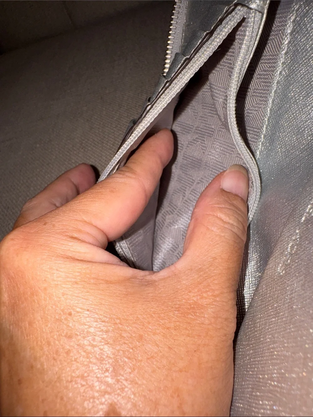 Michael Kors Metallic Silver Zip Wristlet